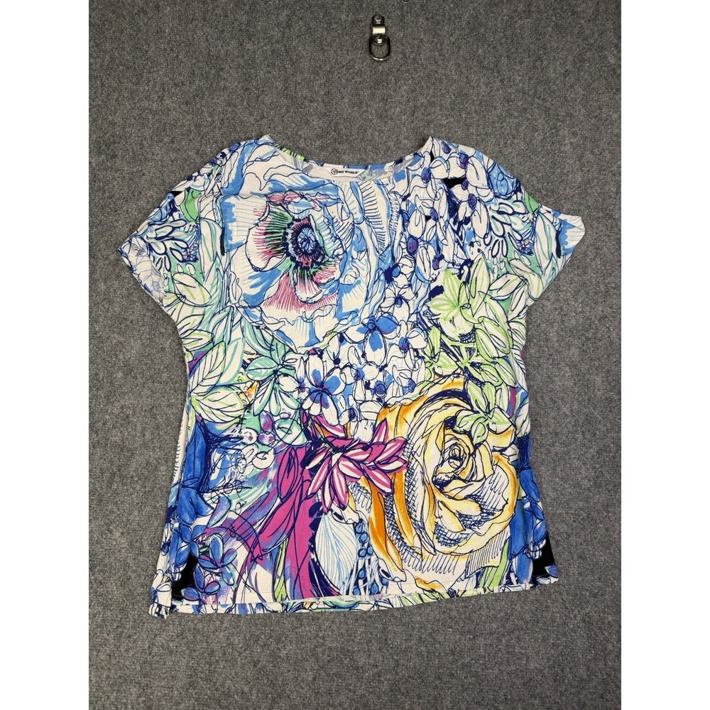 Women's Jams World Grandiflora Blouse Shirt Size Large Floral *See Info*